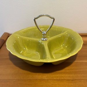 Vintage 1960 Lane & Co. green 3 condiment caddy